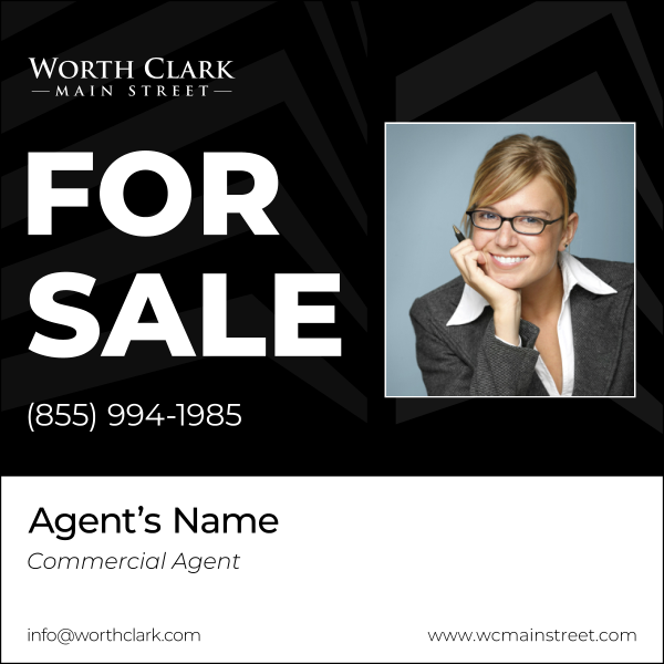 Commercial For Sale Agent Name w Photo Sign Panel DF, 48h x 48w, 10mm corugated plastic